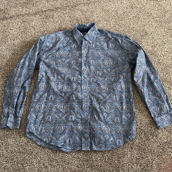 Stetson Blue Paisley Western Rodeo Shirt - Picture 2 of 4